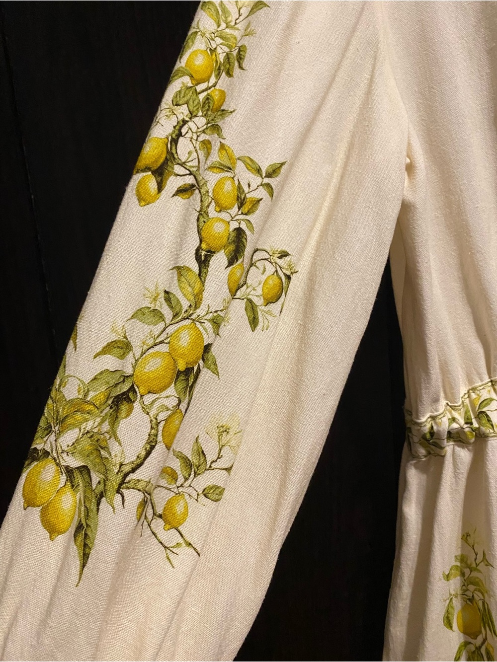 Max Studio Cream Dress with Yellow Lemon Print - Picture 3 of 5